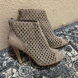 Ivanka Trump Taupe Cutout Heeled Boots